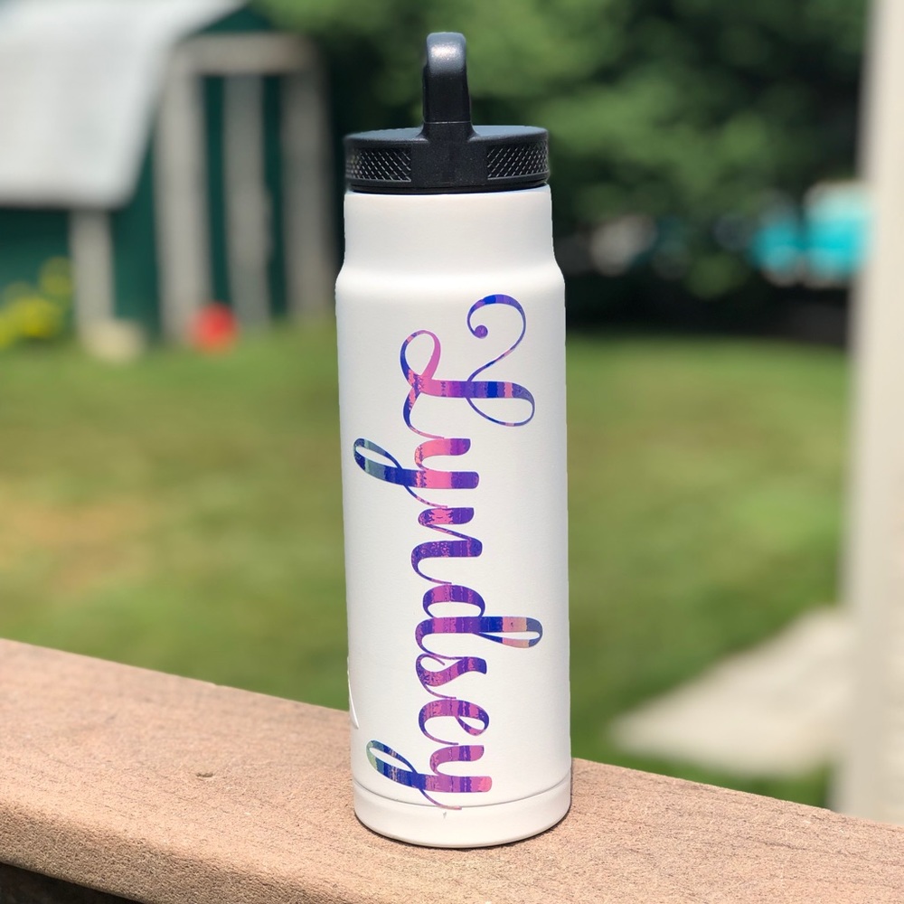 Custom holographic water bottle tumbler